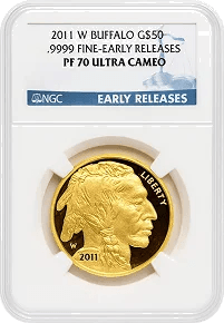 2006-W $50 One-Ounce Gold Buffalo .9999 Fine Gold Mike Castle Congressional Series NGC PF70 (772047013)