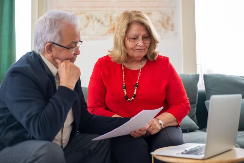 Elderly couple weighing the pros and cons of a gold IRA vs traditional IRA