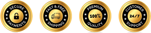 Secure Payments, Fast & Free Shipping, Premium Quality, 24/7 Customer Support